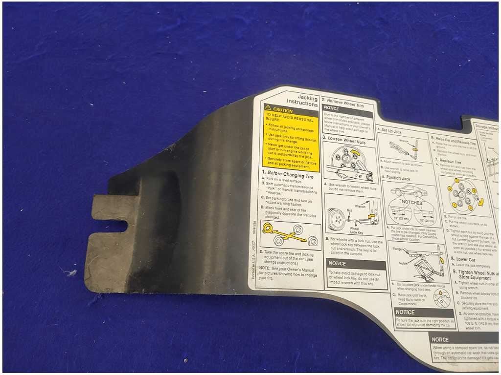 1998 - 2002 Pontiac Trans Am 5.7L Coupe Rear Jack Spare Tire Cover Trim 2679 - The Parts Farm