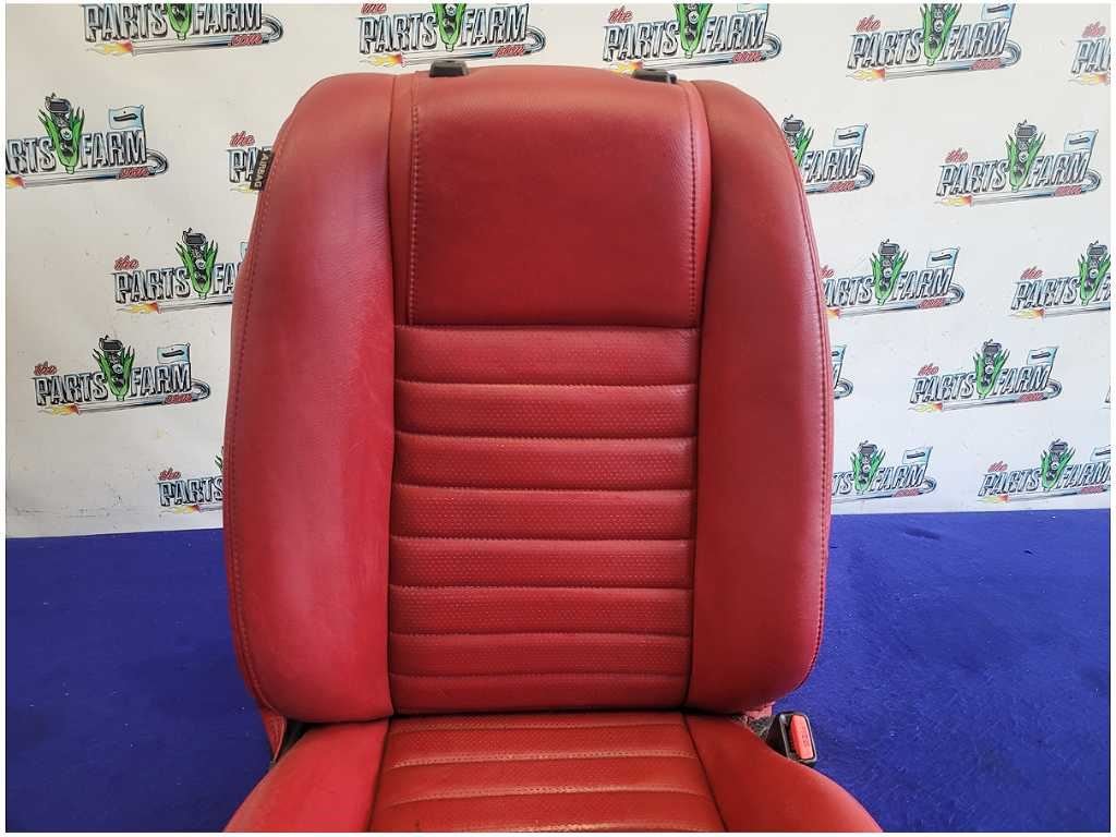 2005 - 2009 Ford Mustang GT Convertible Passenger Front Leather Seat Red 2723 - The Parts Farm