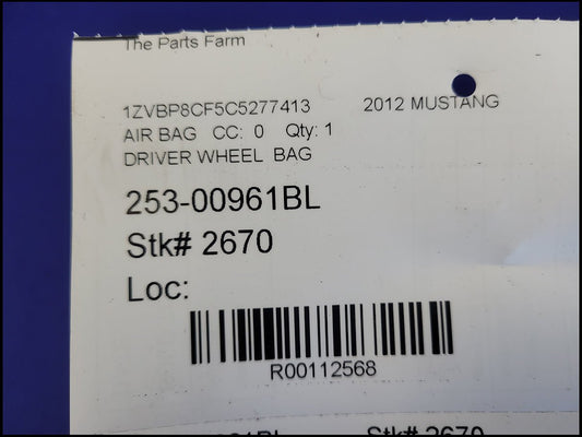 2011-2014 Ford Mustang GT S197 Driver Air Bag Steering Wheel Dash Front Trim 2670