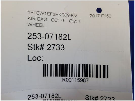 2015-2017 Ford F150 Pickup Truck Driver Air Bag Steering Wheel 2733