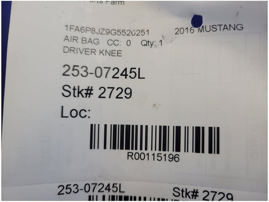 2015-2017 Ford Mustang GT S550 Driver Lower Knee Air Bag 2729