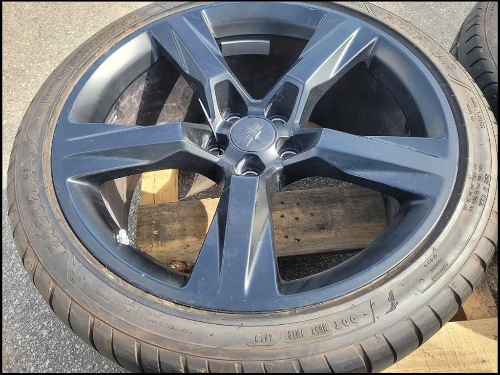 2016 - 2019 Chevy Camaro SS Rear Wheel 20x9.5 Black Spoke Goodyear Tire C43 - The Parts Farm