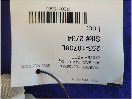 2018-2023 Ford Mustang GT S550 Coupe Driver Upper Roof Curtain Air Bag 2734