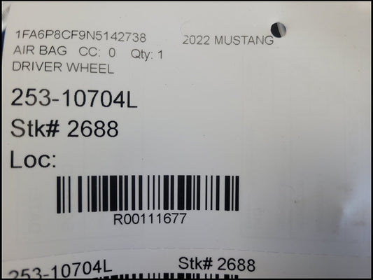 2018-2023 Ford Mustang GT S550 Driver Air Bag Steering Wheel Left Dash 2688