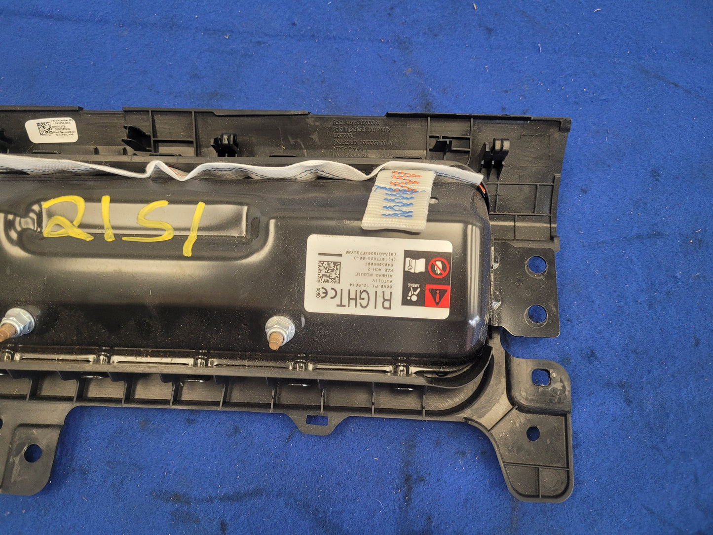 2020 Tesla Model 3 Passenger Lower Knee Air Bag 2151 - The Parts Farm