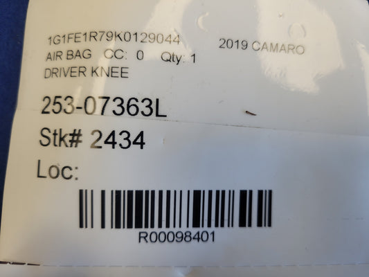 2019 Chevrolet Camaro SS Driver Lower Knee Air Bag 2434