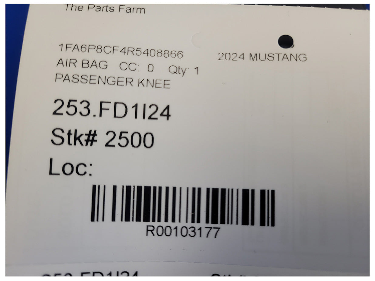 2024 Ford Mustang GT S650 Coupe Passenger Lower Knee Air Bag 2500 - The Parts Farm