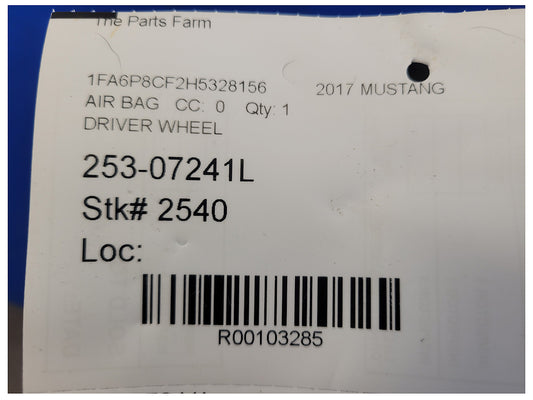 2015-2017 Ford Mustang GT S550 Air Bag Driver Steering Wheel 2540