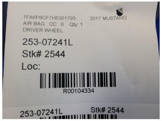 2015-2017 Ford Mustang GT S550 Coupe Air Bag Driver Steering Wheel 2544