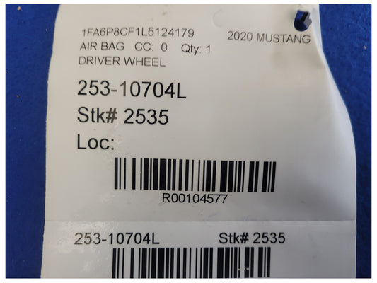2018-2023 Ford Mustang GT S550 Driver Air Bag Steering Wheel Left Dash 2535