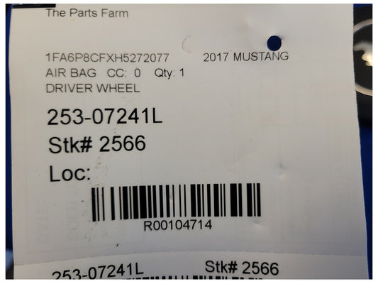 2015-2017 Ford Mustang GT S550 Air Bag Driver Steering Wheel Left Dash 2566