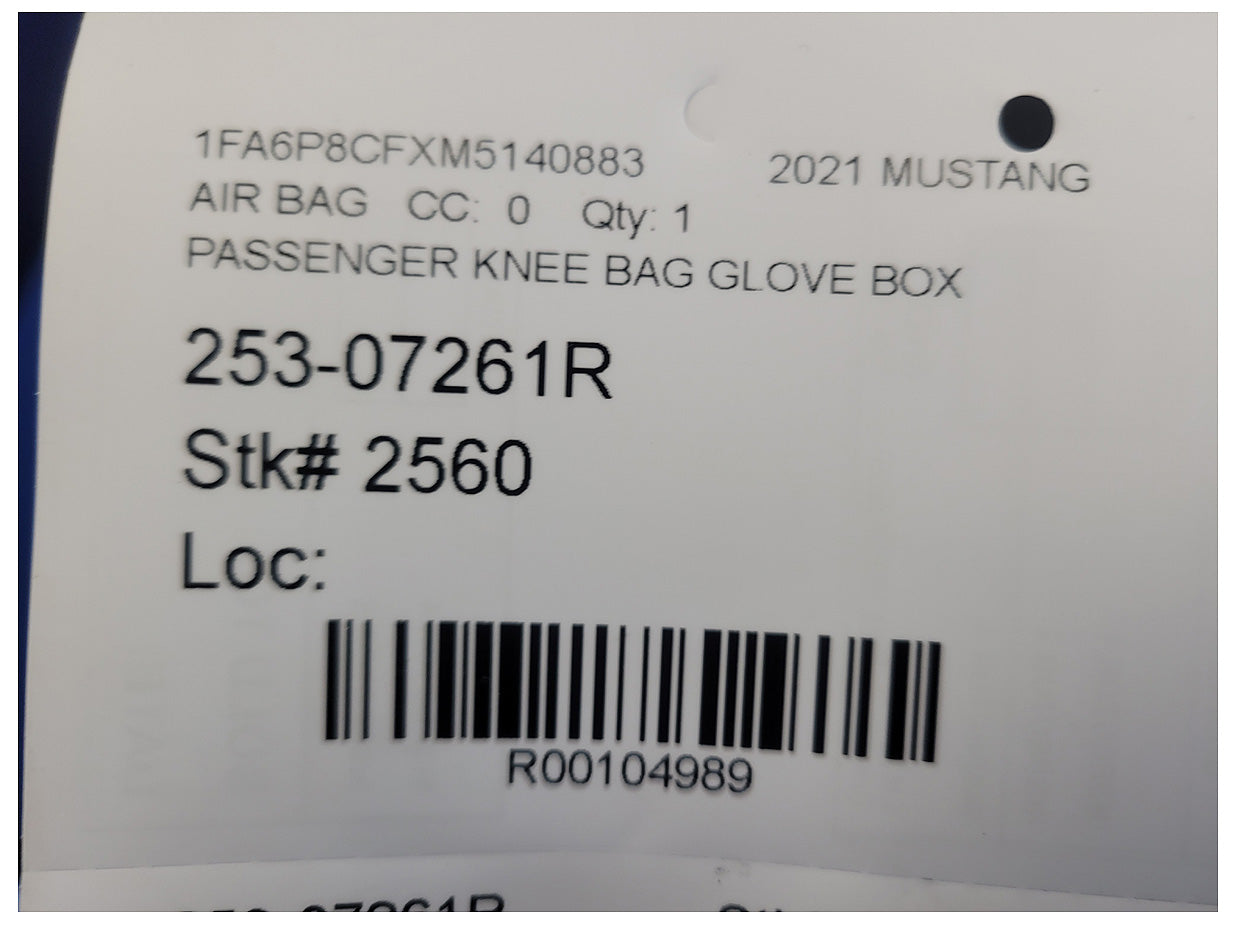 2018-2023 Ford Mustang GT S550 Glove Box Passenger Air Bag Dash 2560 - The Parts Farm