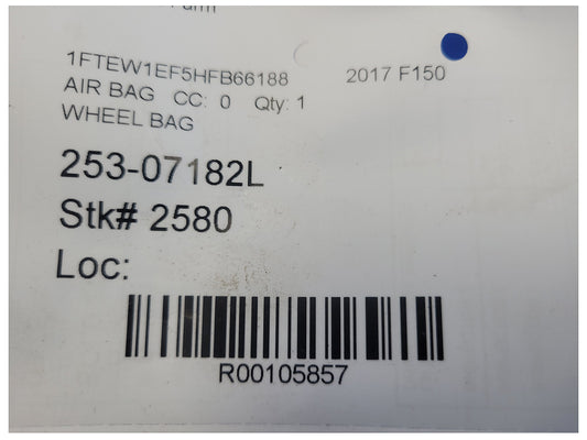 2015-2017 Ford F150 Pickup Truck Air Bag Driver Dash Steering Wheel 2580