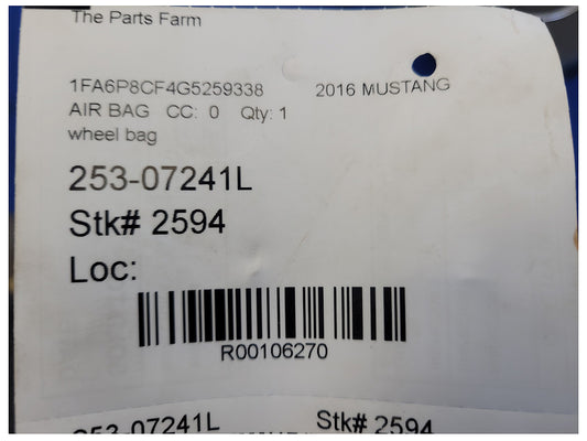 2015-2017 Ford Mustang GT S550 Coupe Air Bag Driver Steering Wheel Dash Left 2594