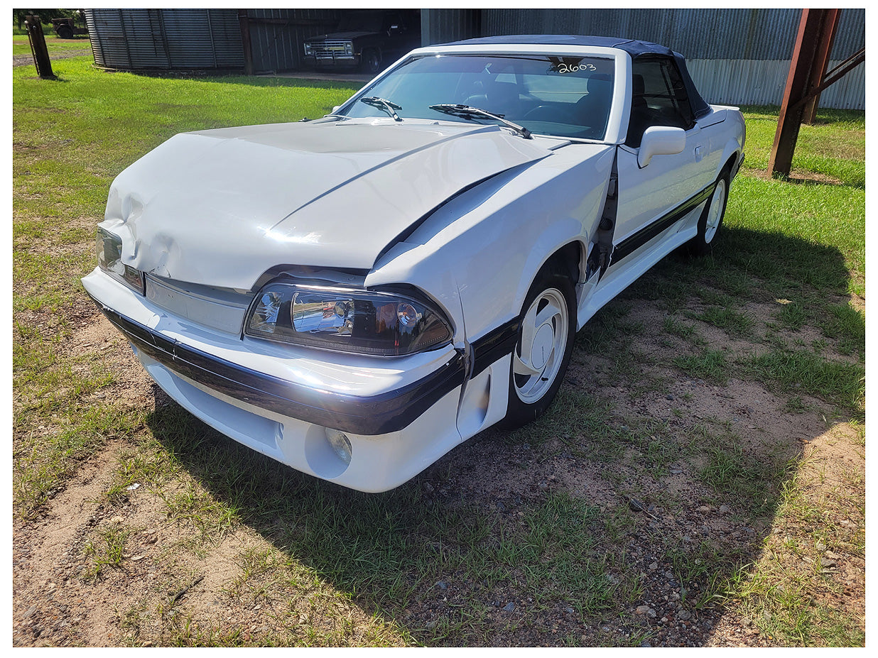 Stock 2603. 1990 Ford Mustang Mclaren Convertible Clear Title Frame Shell