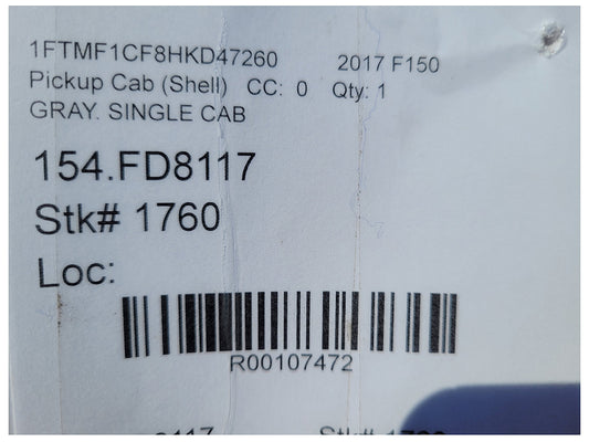 Stock 1760. 2017 Ford F150 Pickup Truck Parts Only Title Damage