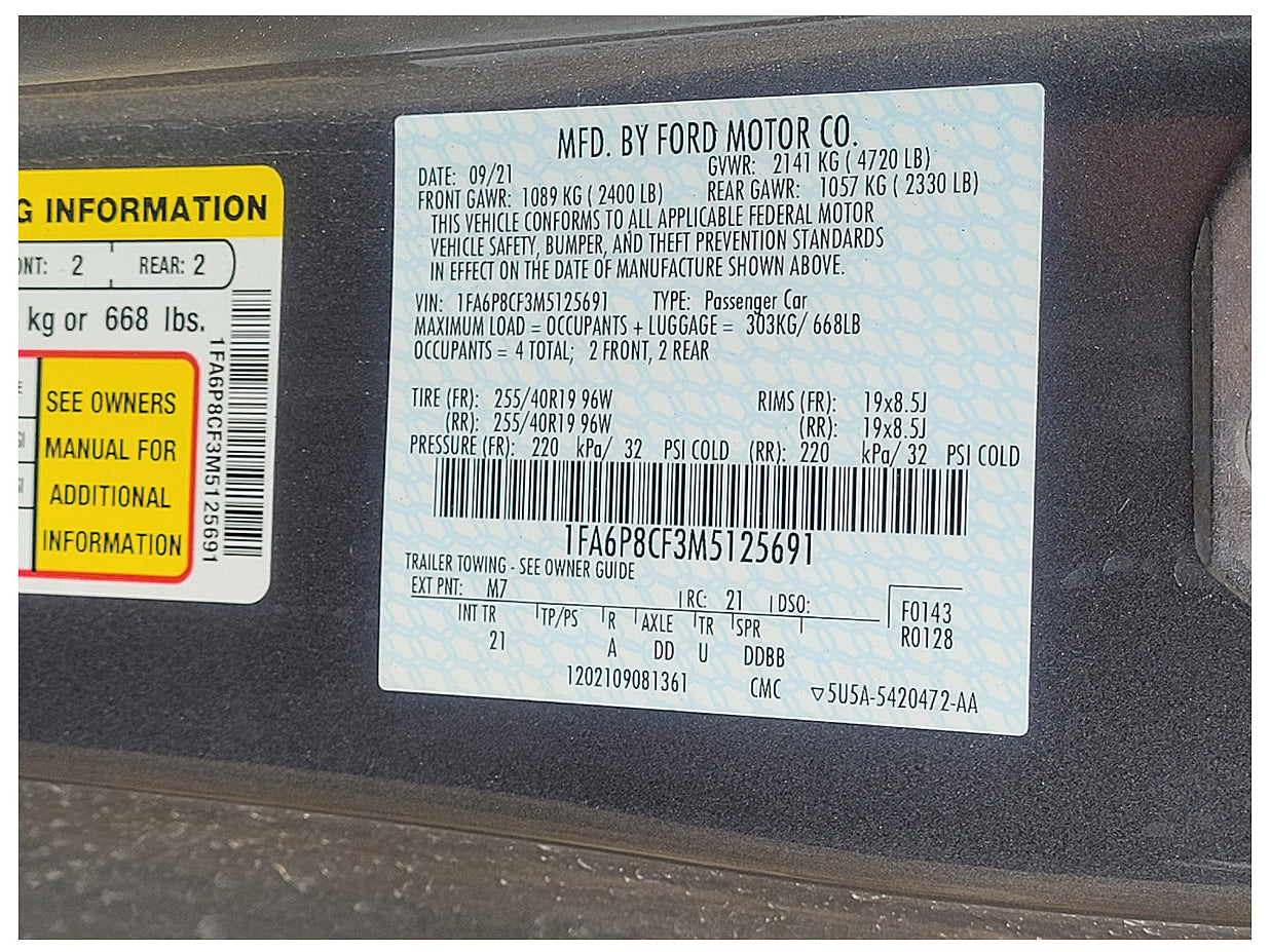 Stock 2622. 2021 Ford Mustang GT S550 5.0L Gen 3 Coyote 10R80 A/T 21k Miles - The Parts Farm