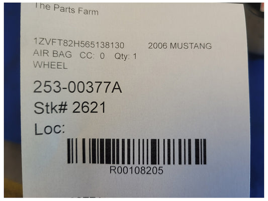 2005-2009 Ford Mustang GT Coupe Air Bag Driver Steering Wheel LH Dash 2621