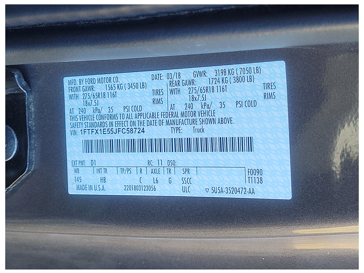Stock 2627. 2018 Ford F150 Pickup Truck 5.0L Coyote V8 10R80 A/T 54k Miles - The Parts Farm