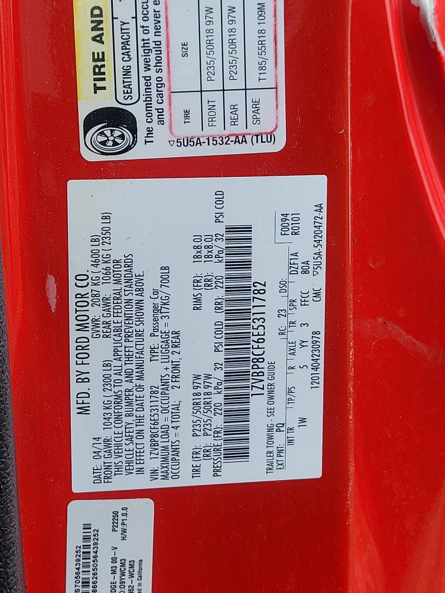 Stock 2629. 2014 Ford Mustang GT Coupe 5.0L Yote 6R80 Auto Trans 69k MIles - The Parts Farm