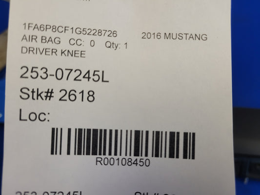 2015-2017 Ford Mustang GT S550 Driver LH Lower Knee Air Bag Dash Front 2618