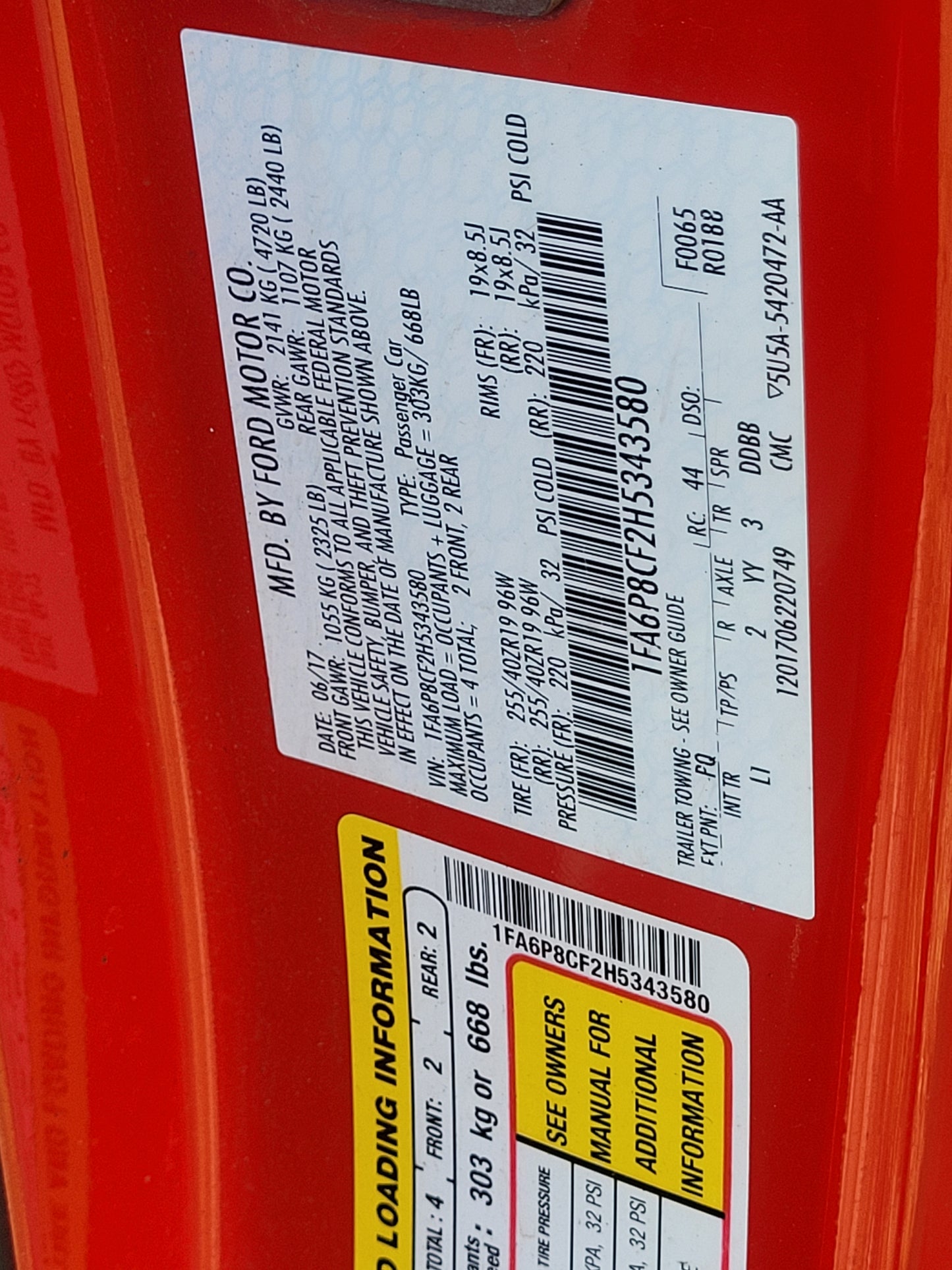 Stock 2620. 2017 Ford Mustang GT S550 5.0L Gen 2 Engine 6R80 Auto Trans 55k Miles 55k Miles - The Parts Farm