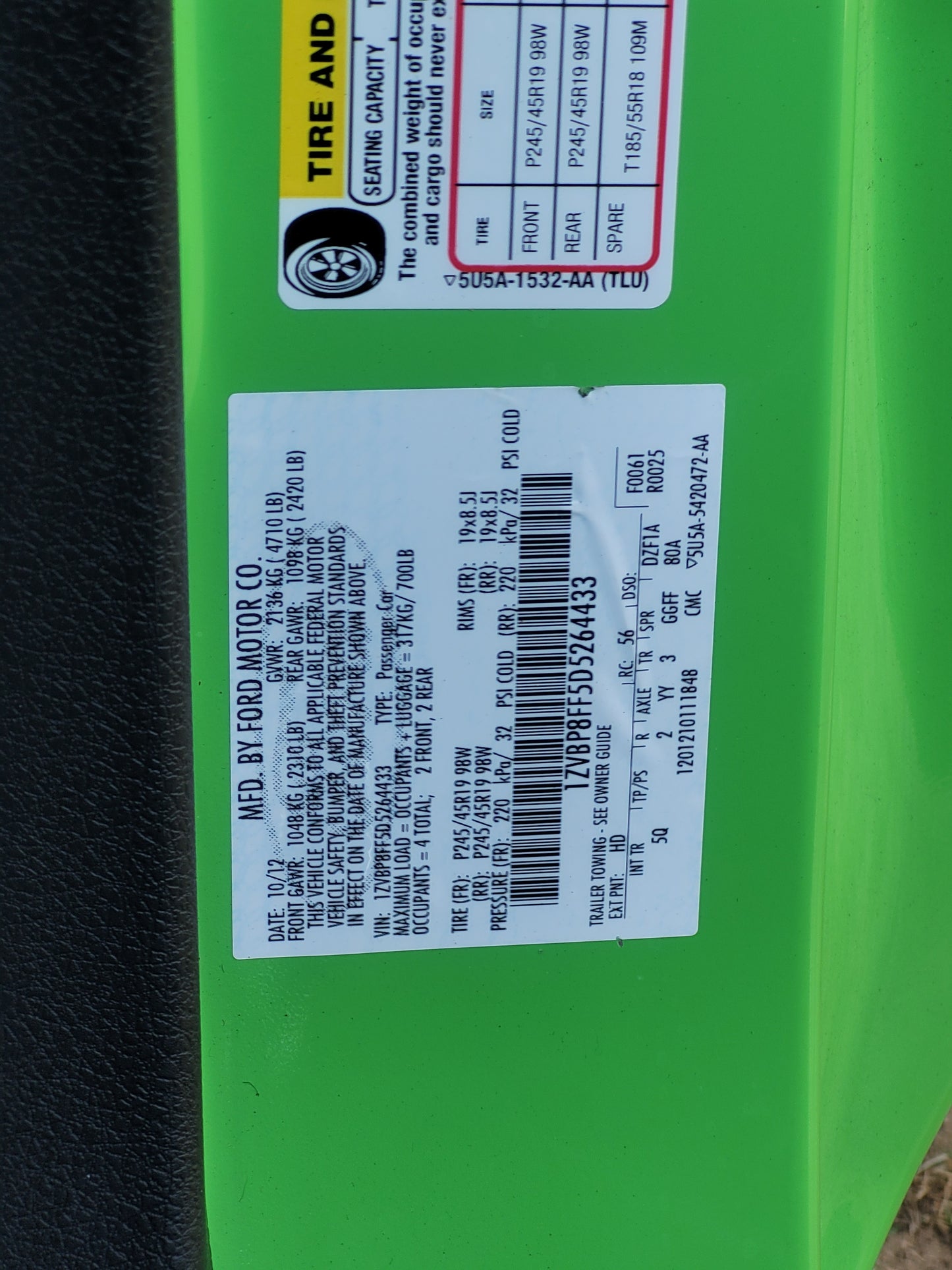 Stock 2633. 2013 Ford Mustang GT Convertible 5.0L Gen 1 6R80 Auto 24k miles - The Parts Farm
