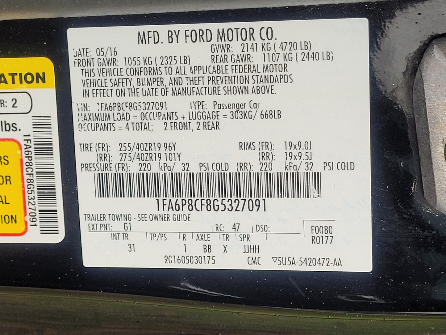 Stock 2643. 2016 Ford Mustang GT Coupe Performance Pack 5.0L V8 Engine MT82 Manny Tranny 42k Miles - The Parts Farm