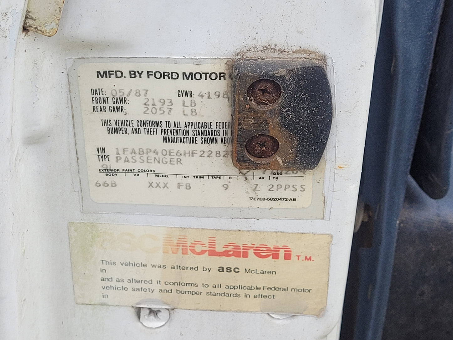 Stock 2657. 1987 Ford Mustang Mclaren Convertible 5.0L Engine T5 Manual Trans 95k Miles - The Parts Farm