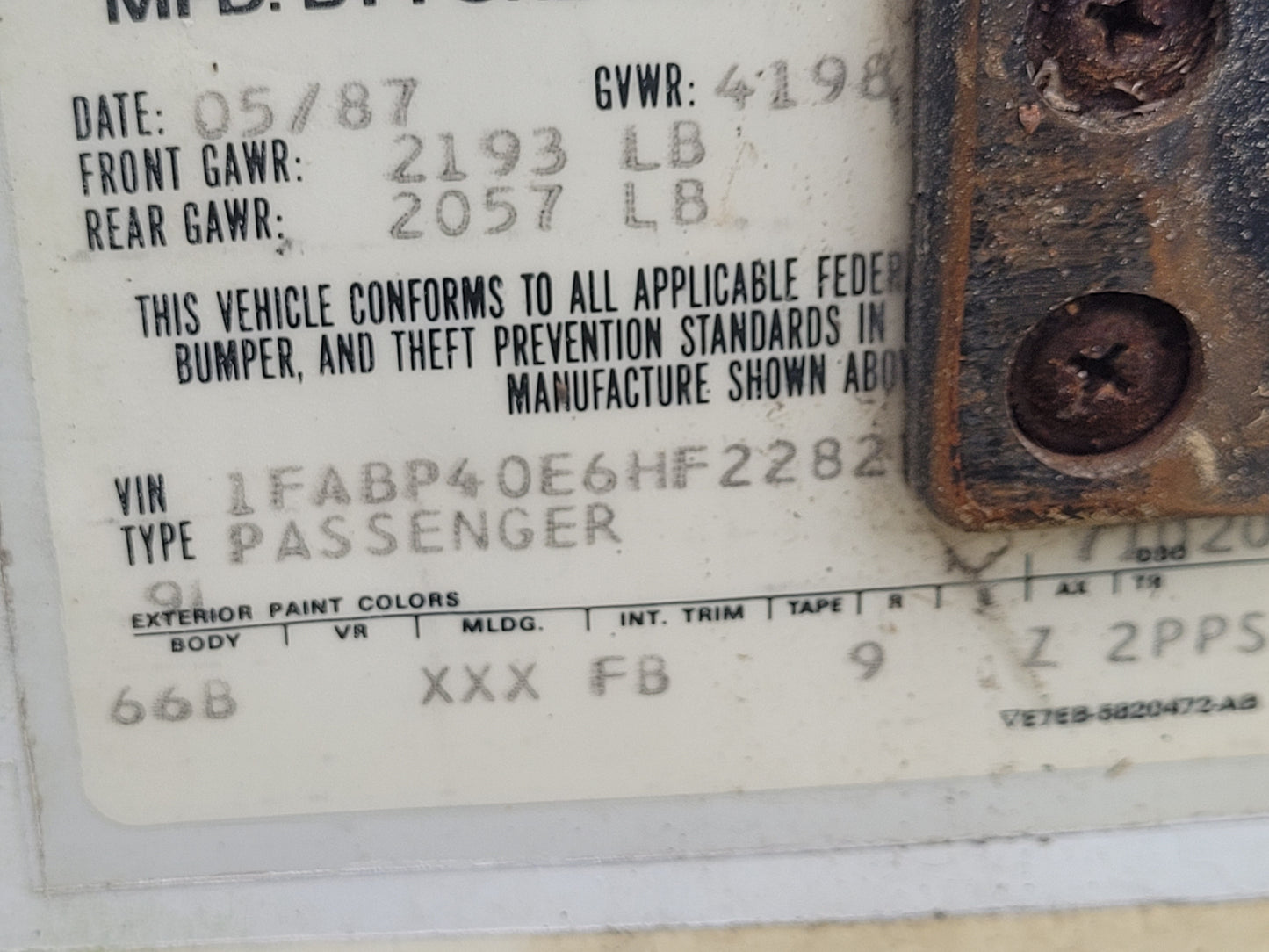 Stock 2657. 1987 Ford Mustang Mclaren Convertible 5.0L Engine T5 Manual Trans 95k Miles - The Parts Farm