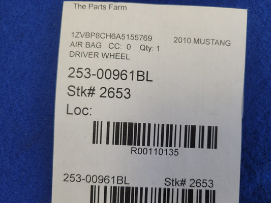 2010 Ford Mustang GT Coupe Driver Air Bag Steering Wheel Left Dash 2653
