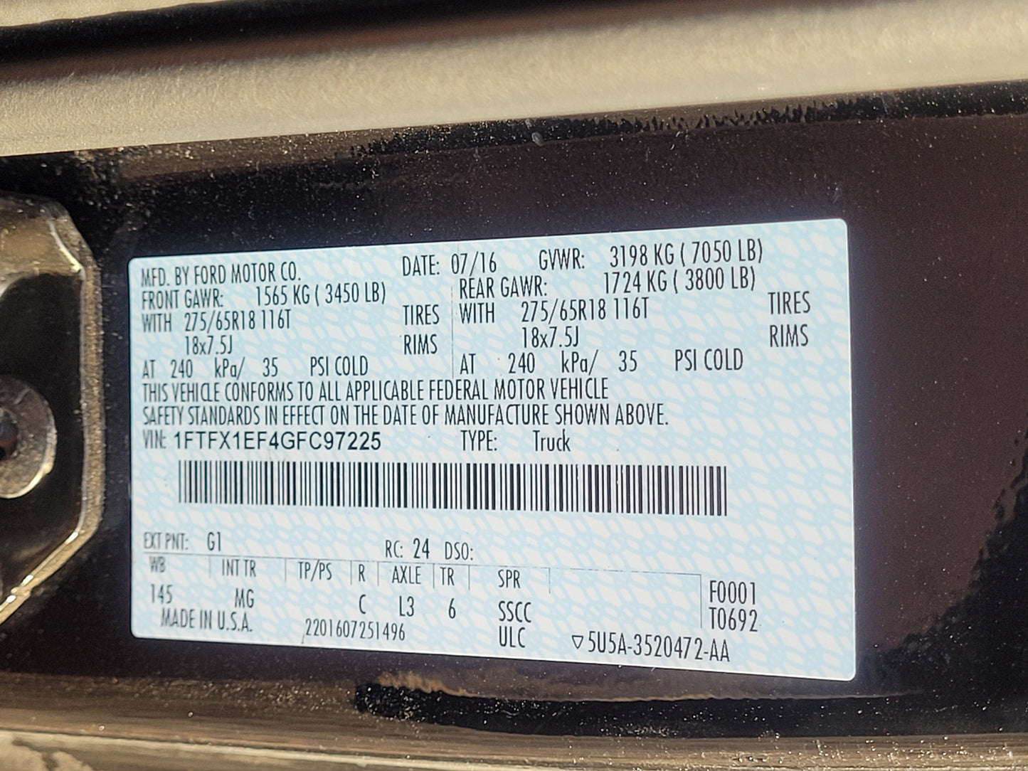 Stock 2663. 2016 Ford F150 Pickup Truck 4x4 5.0L Gen 2 Coyote 6R80 A/T 51k Miles - The Parts Farm