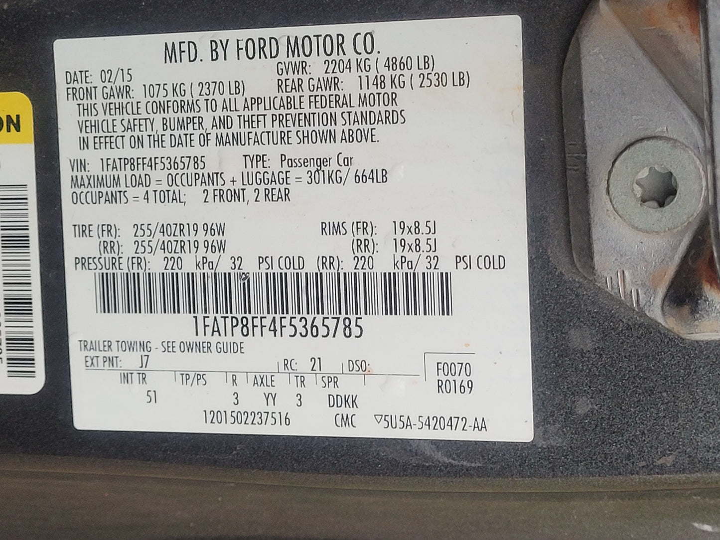 Stock 2669. 2015 Ford Mustang GT Convertible 5.0L V8 Gen 2 6R80 A/T 56k Miles - The Parts Farm