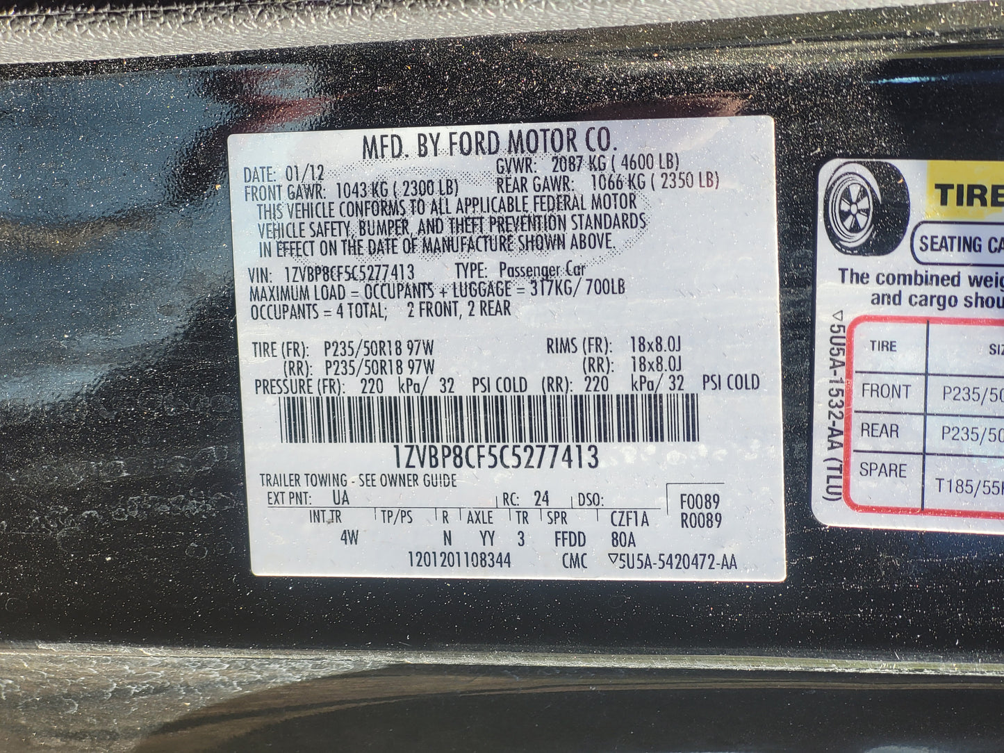 Stock 2670. 2012 Ford Mustang GT Coupe 5.0L V8 Gen 1 6R80 A/T 78k Miles - The Parts Farm