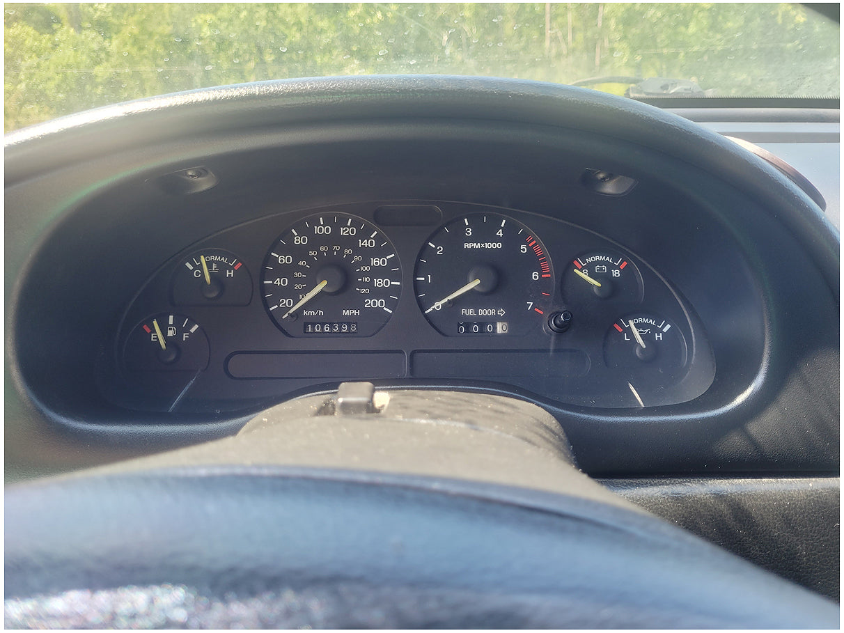 Stock 2720. 1995 Ford Mustang V6 Coupe Export Mirrors Taillights Flares Cluster