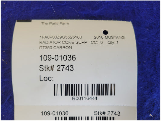 2015-2020 Mustang Shelby GT350 5.2L Carbon Fiber Upper Tie Core Support 2743