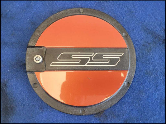 2010-2015 Chevrolet Camaro SS Fuel Door Gas Cap Rear Paint Inferno Orange 2673