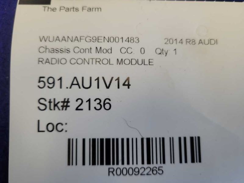 2014 Audi R8 V10 Coupe Bluetooth Control Module Unit 2136 - The Parts Farm