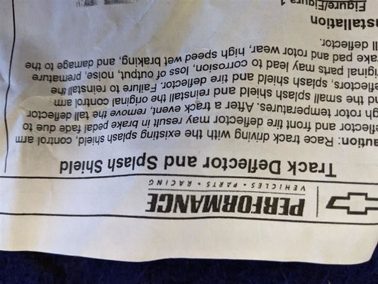 2016-2019 Chevrolet Camaro SS Splash Shield Track Deflector Brake Cooling