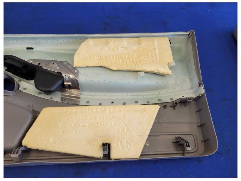 1999-2004 Ford Mustang GT Set Coupe Door Panels Gray Card Pull Bezel 2589 - The Parts Farm