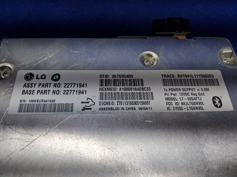 2012 Cadillac CTS-V Chassis ECM Communication Onstar Opt UE1 Voice Recognition - The Parts Farm