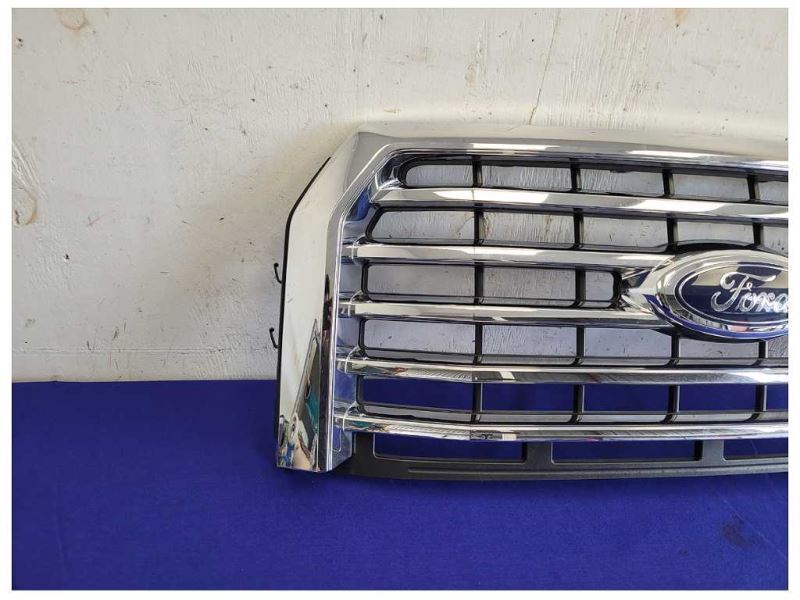 2015-2017 Ford F150 Pickup Truck Front Grille Center 5 Chrome Grill Shutter 2063 - The Parts Farm