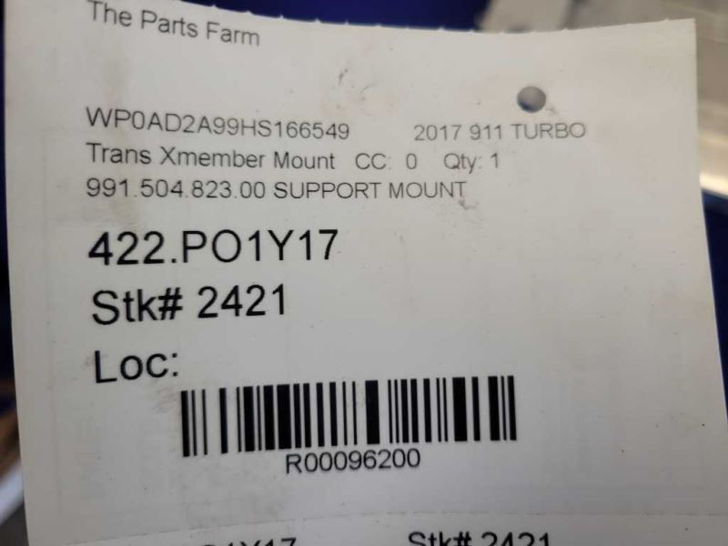 2017 Porsche 911 Turbo 991 Transmission Support Mount Rear Brace 2421 - The Parts Farm