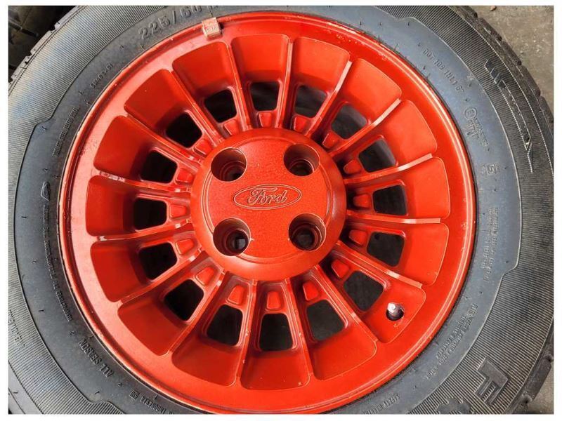 1987-1993 Ford Mustang GT 5.0L Wheel 15x7 Scuffs Tire Paint Red 2299 - The Parts Farm
