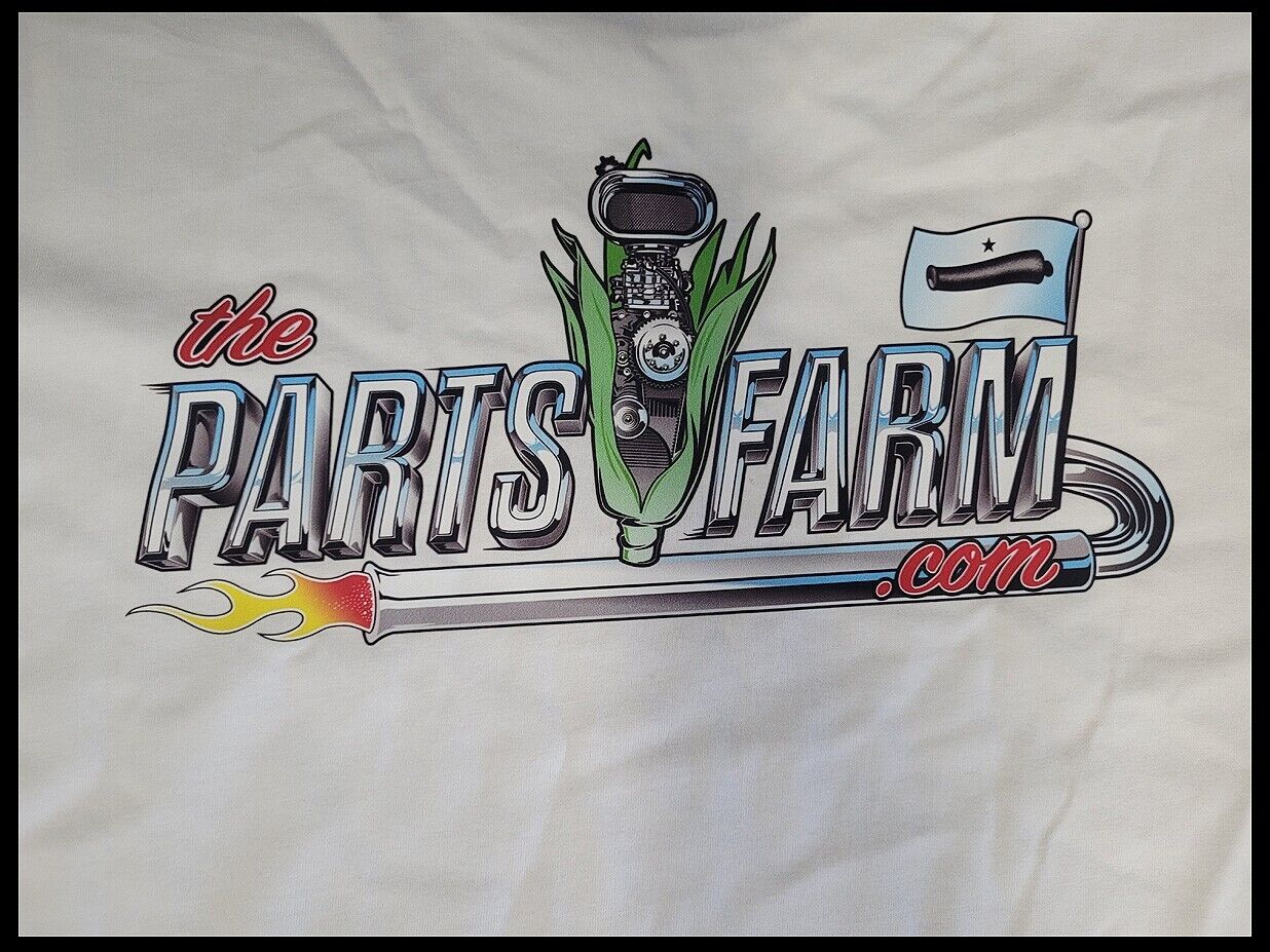 HOT!! 2022 Parts Farm Merch Logo Unisex T-Shirt Size Large in Swag White Shirt - The Parts Farm