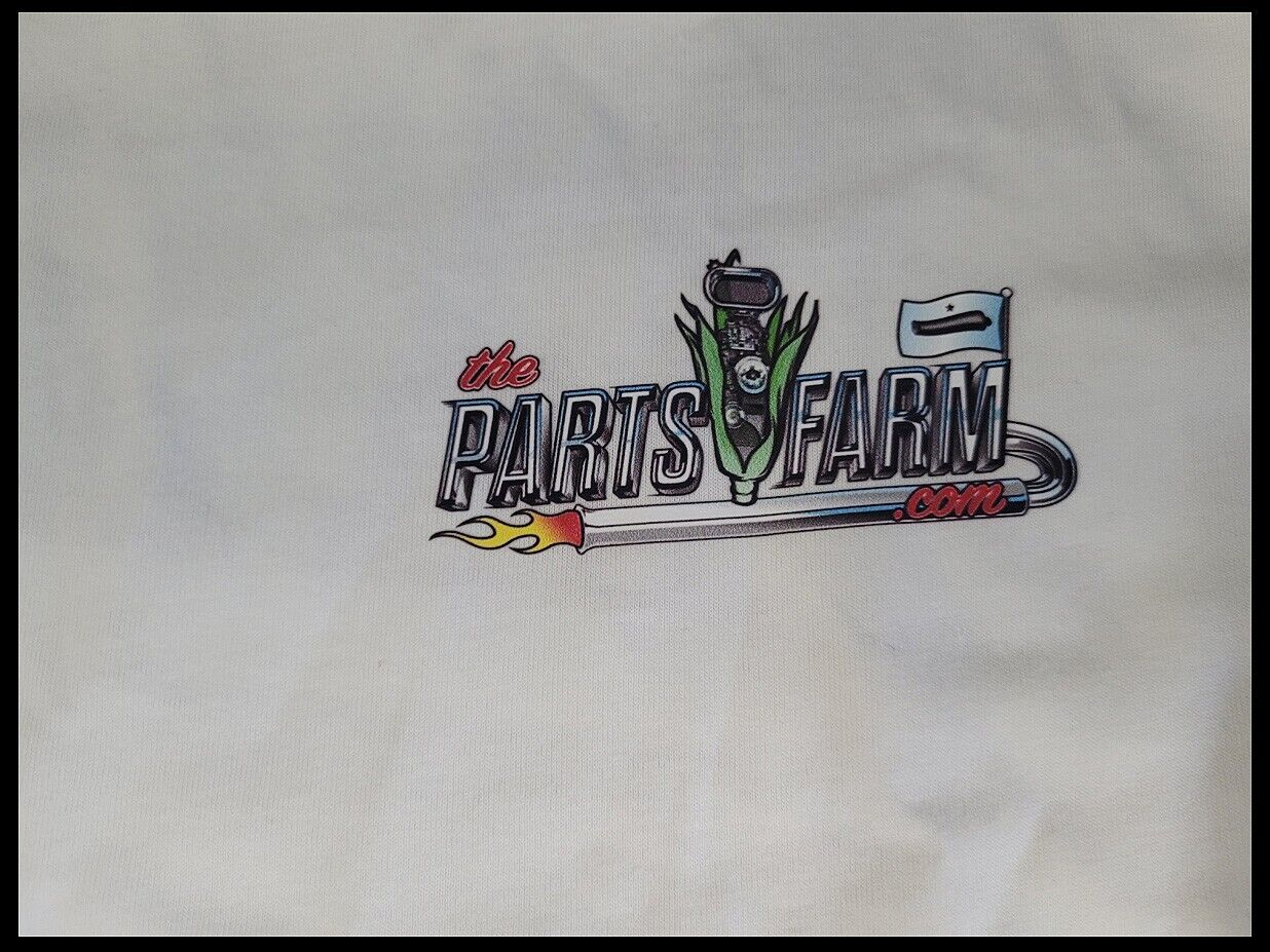 HOT!! 2022 Parts Farm Merch Logo Unisex T-Shirt Size Large in Swag White Shirt - The Parts Farm