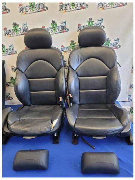 2001-2006 BMW M3 E46 M/T Coupe Set Black Seats Leather Front Back *Worn* 2445 - The Parts Farm