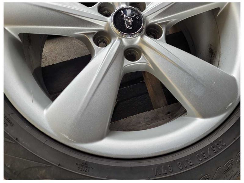 2013-2014 Ford Mustang GT S197 Wheel 18x8 Silver 5 Spoke Painted Tire - The Parts Farm