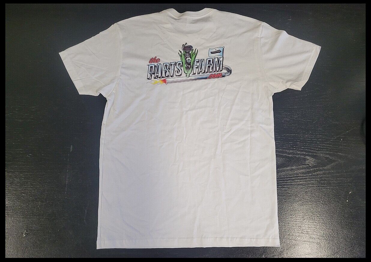 HOT!! 2022 Parts Farm Merch Logo Unisex T-Shirt Size Small in Swag White Shirt - The Parts Farm