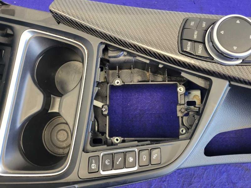 2015-2020 BMW M4 F82 F83 Center Console Front Floor iDrive Red Black Lid - The Parts Farm